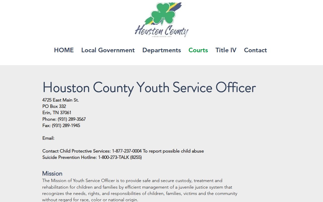 Houston County General Sessions and Juvenile court docket page