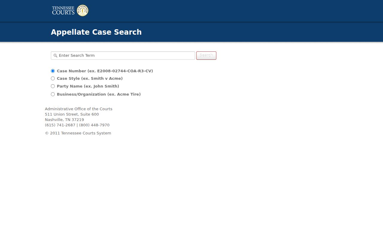 Houston County case lookup in Tennessee appellate Public Case History