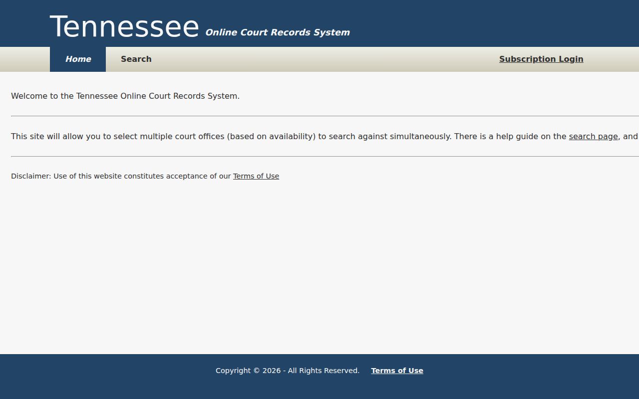Houston County case search through the limited Tennessee search-all entry