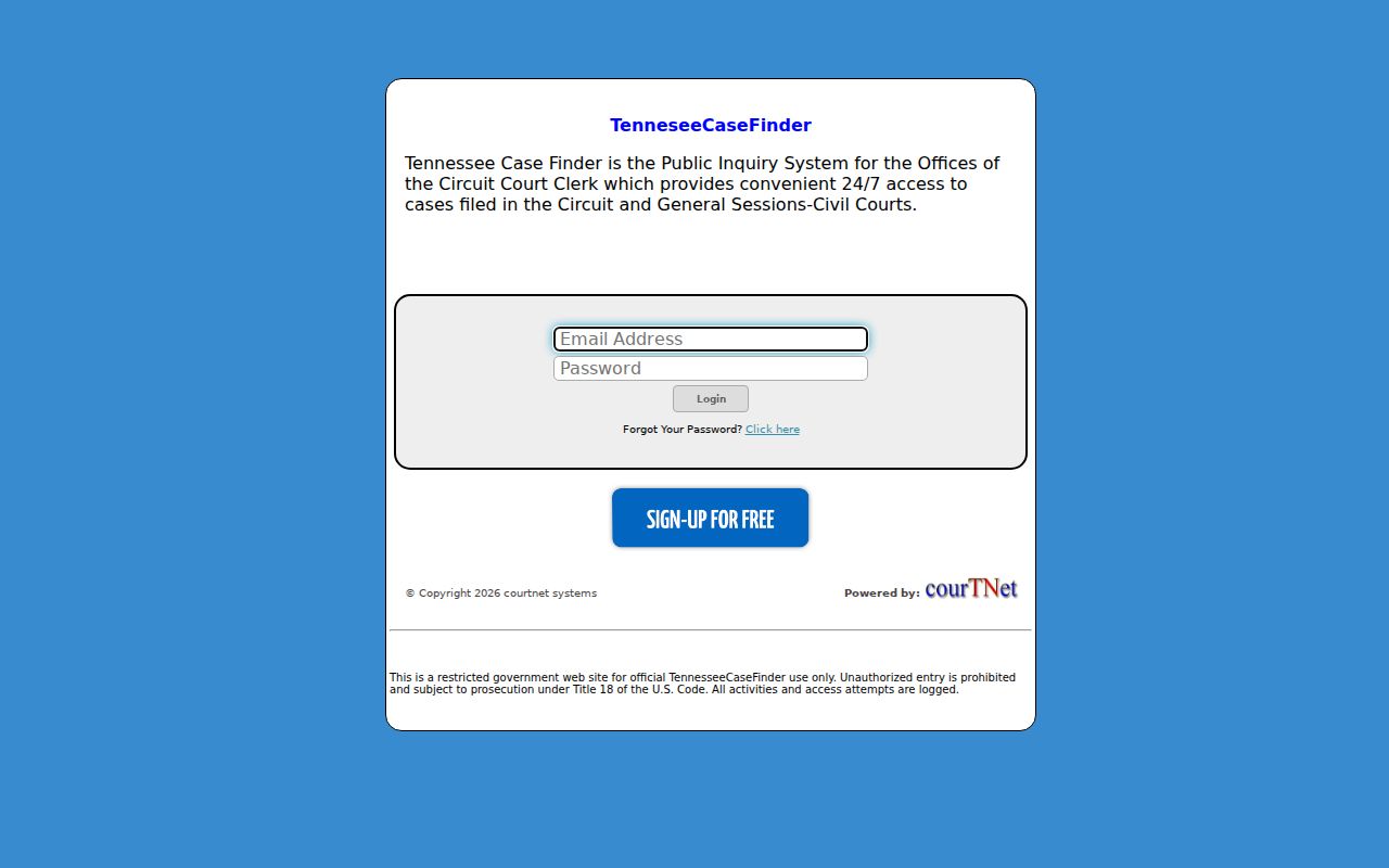 Houston County case lookup and TennesseeCaseFinder public inquiry service
