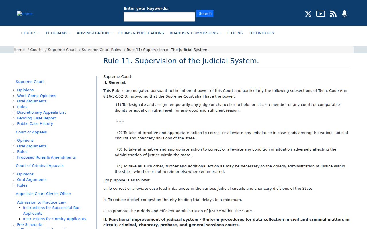 Houston County court record reporting under Tennessee Rule 11