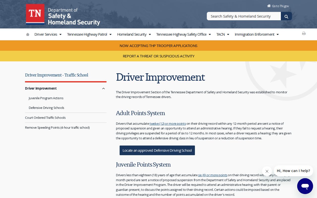 Houston County traffic ticket driver improvement information